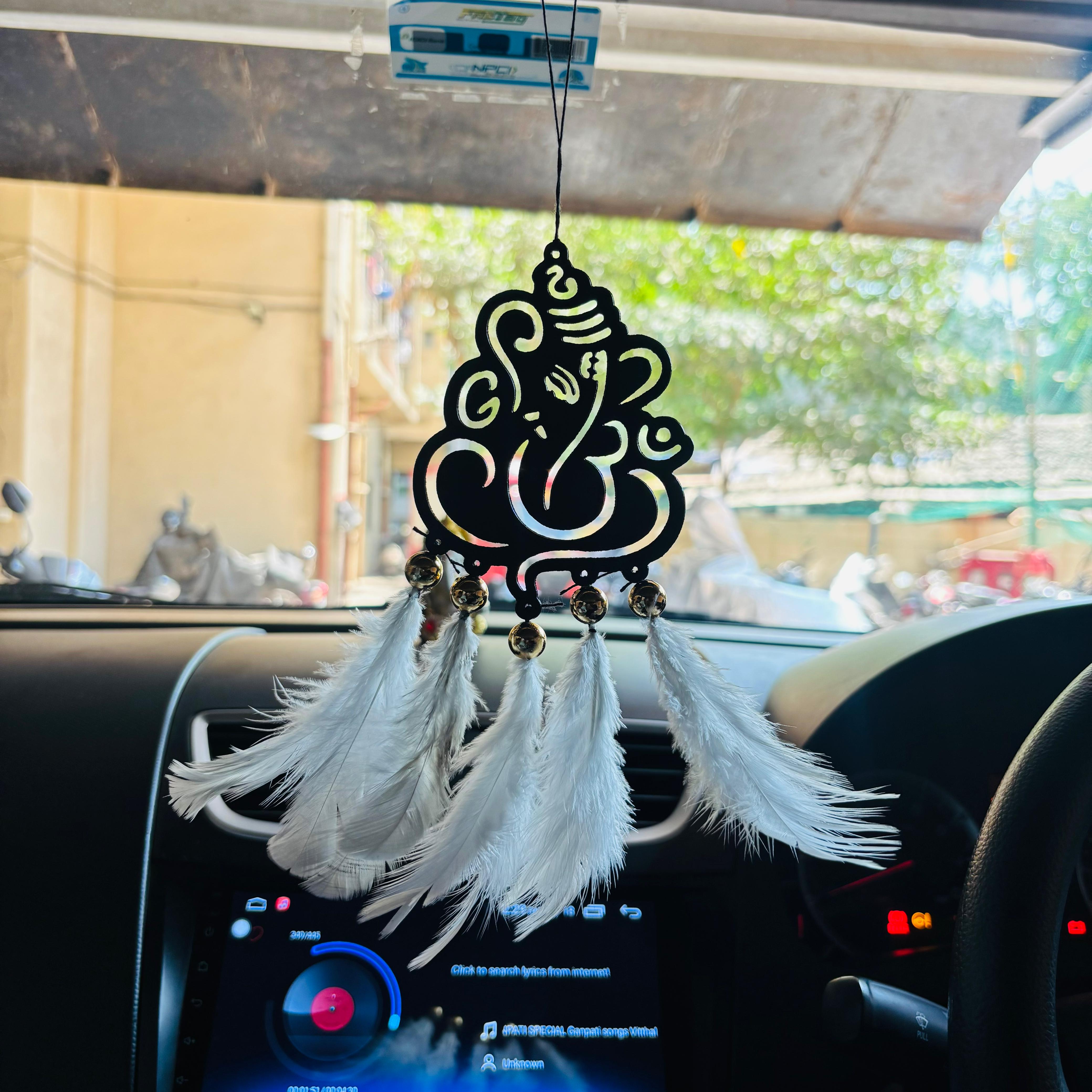 Lord Ganesh Car & wall Hanging Handmade Black
