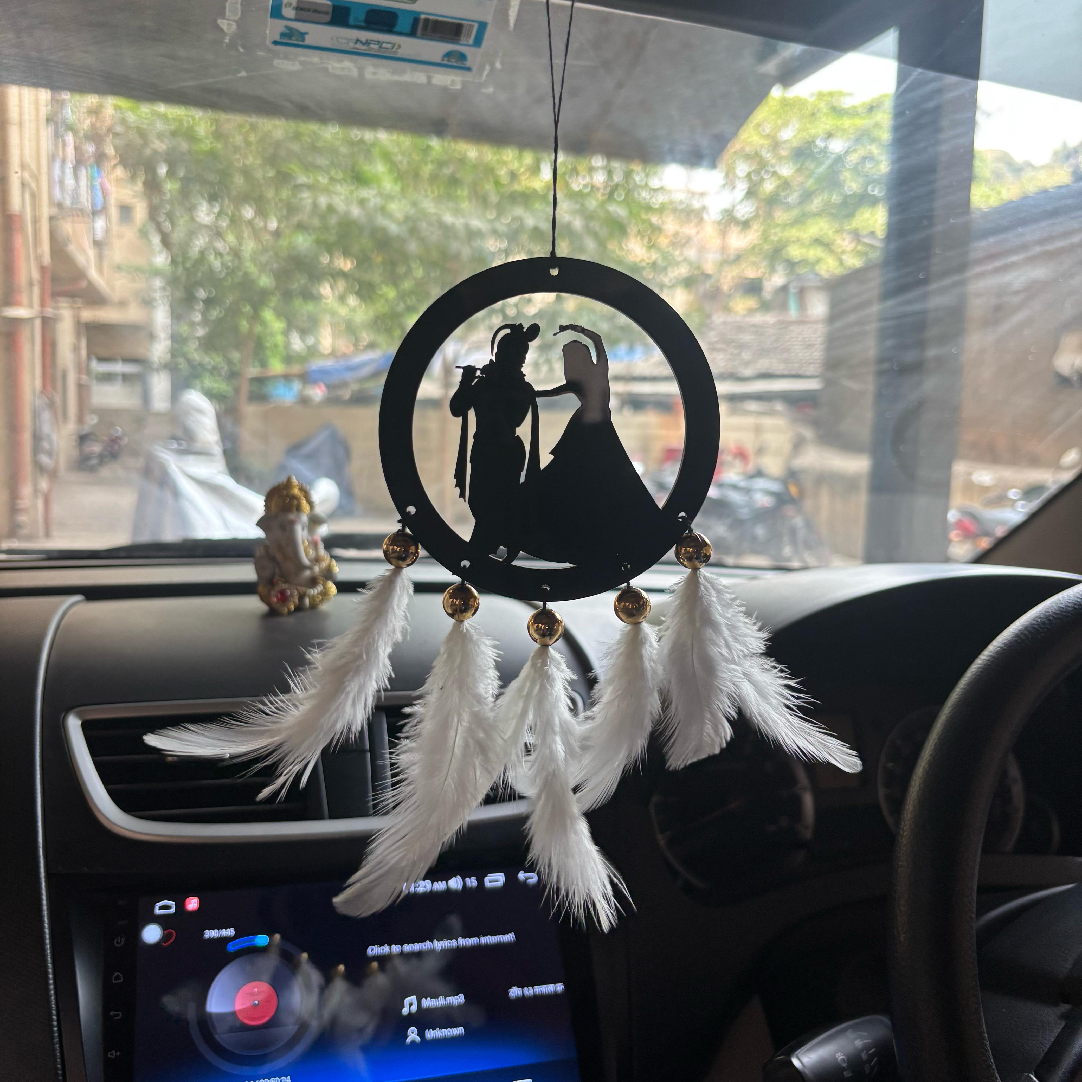 Radha Krishna Car & wall Hanging Handmade Black