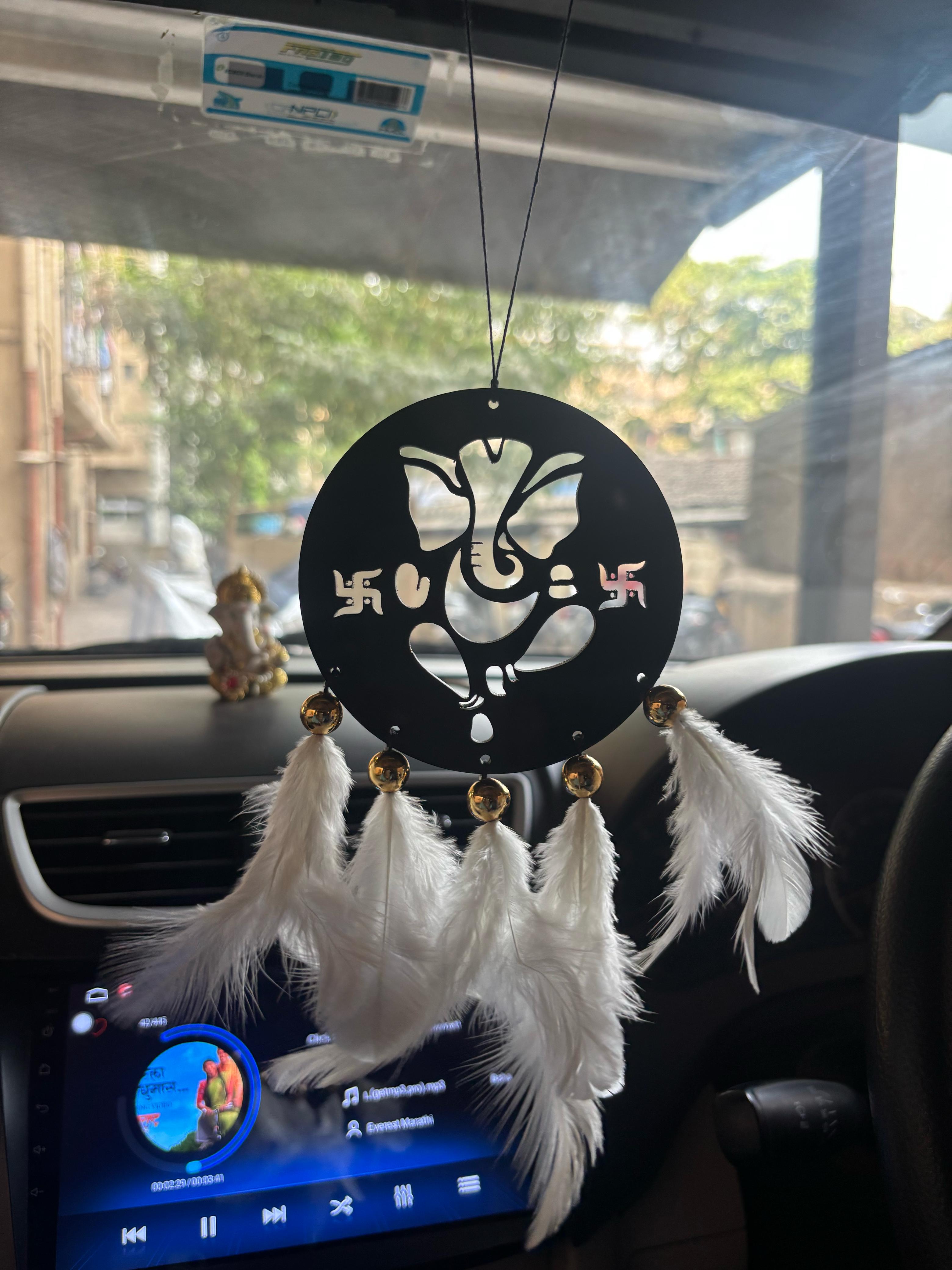 Ganpati Bappa Car & wall Hanging Handmade Black
