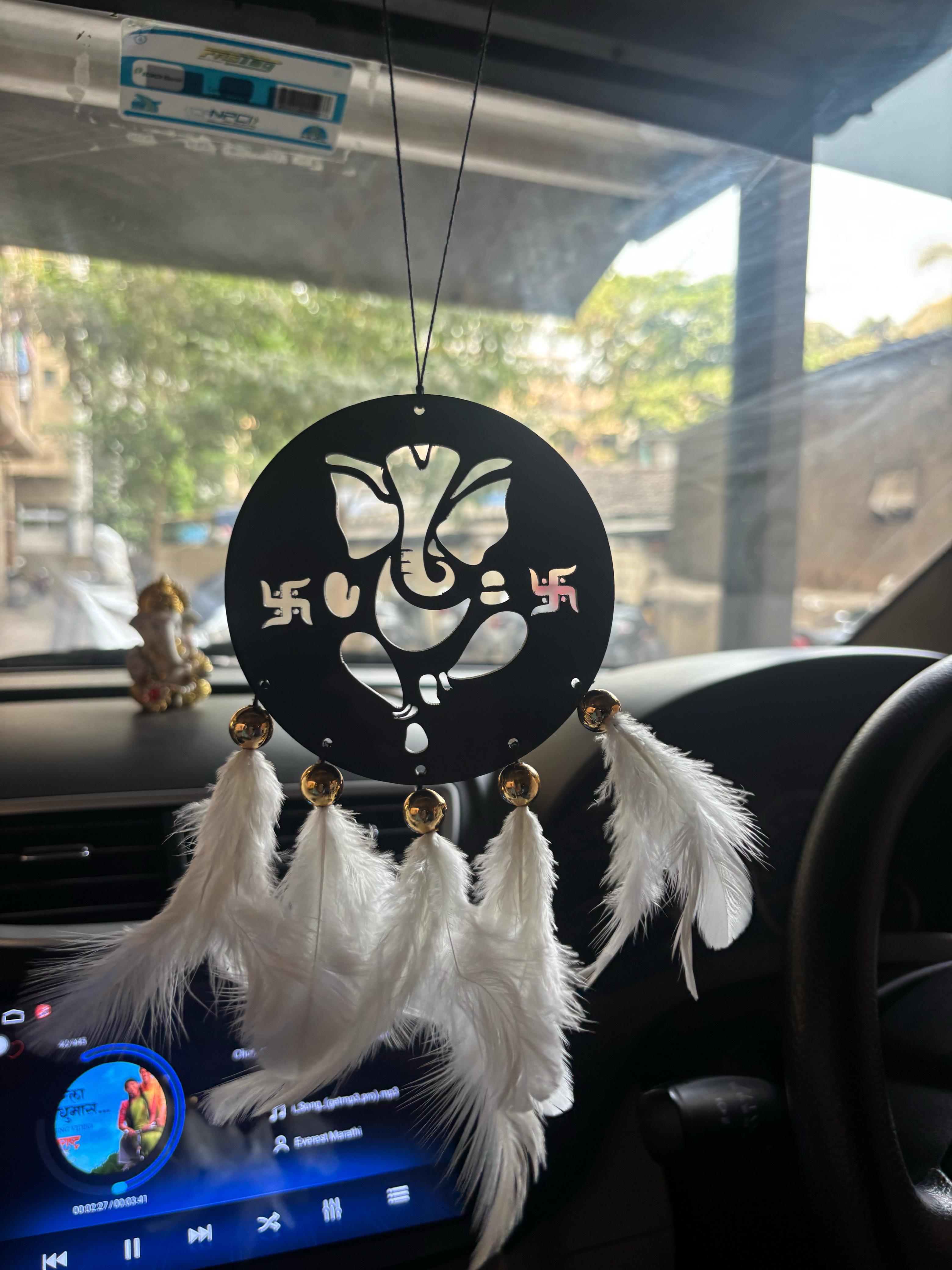 Ganpati Bappa Car & wall Hanging Handmade Black