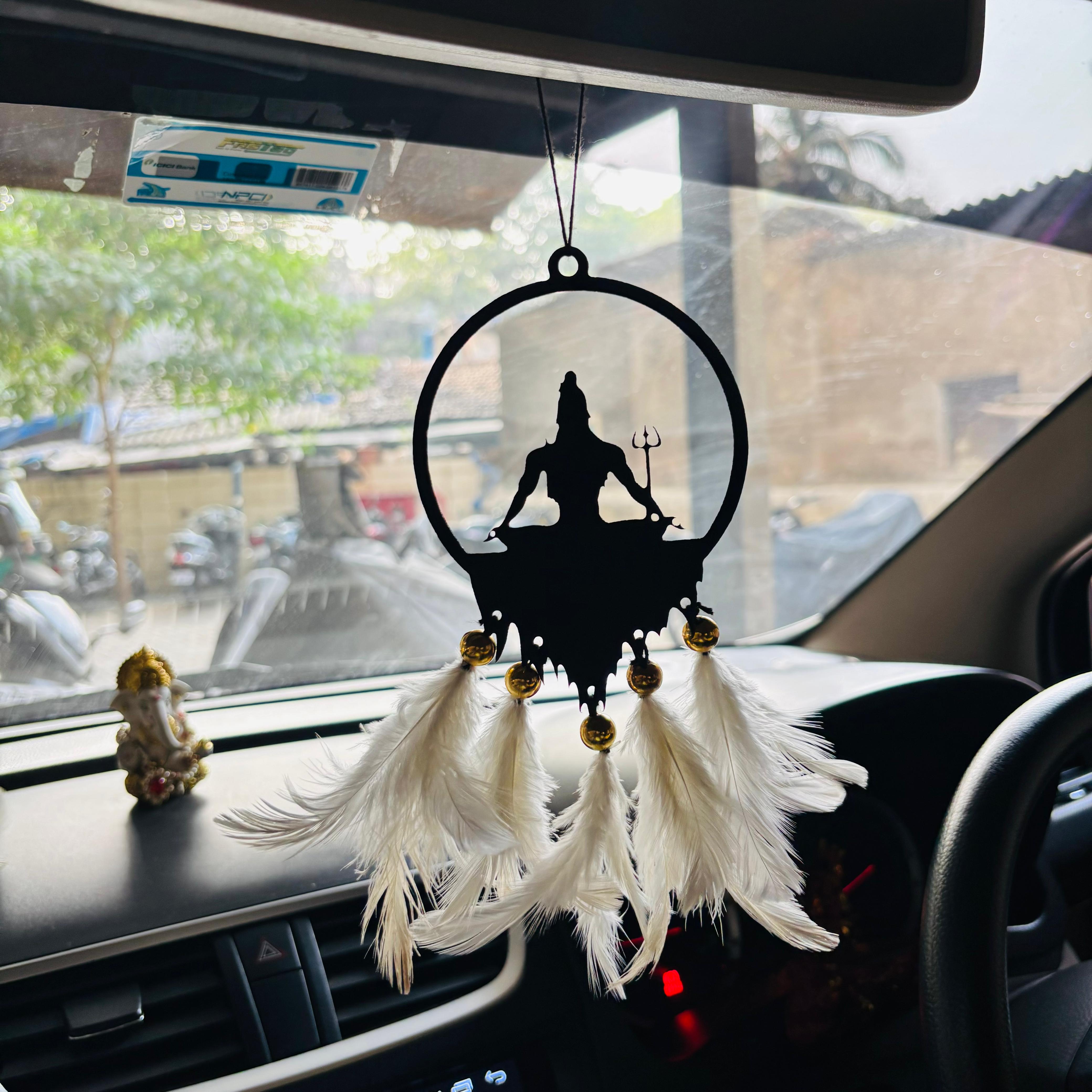 Mahadev Car & wall Hanging Handmade Black
