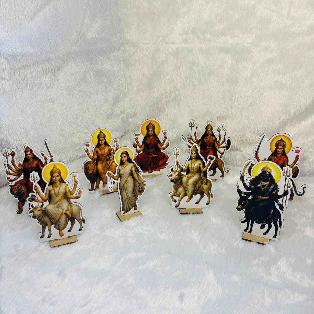Nav Durga Wooden for Navratri Special Decoration (Set of 9)