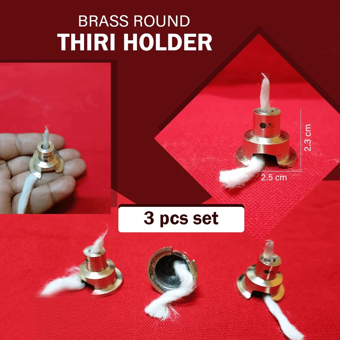 Brass Round Thiri Holder(set of-3)