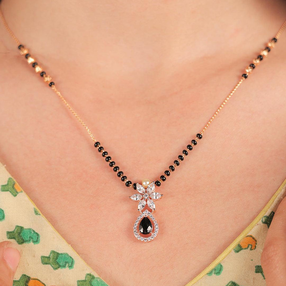 Ahana Black Diamond Mangalsutra - Zeraki Jewels 
