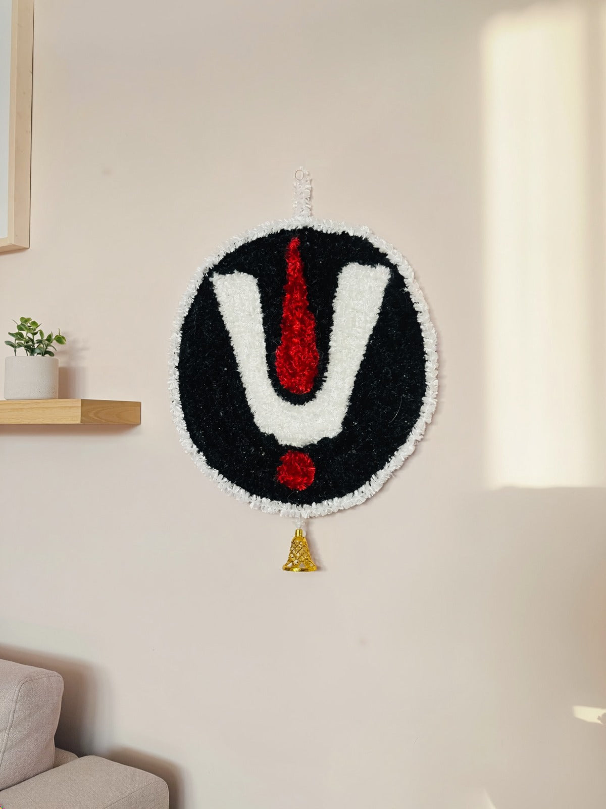 Handmade Fur Woolen Tirupati Balaji Tilak Wall Hanging