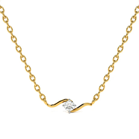 Classic Wave Diamond Mangalsutra for Women Modern Wave Single-Stone Mangalsutra Necklace