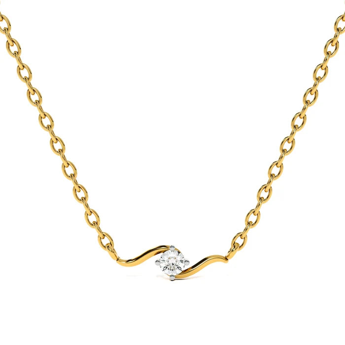 Classic Wave Diamond Mangalsutra for Women Modern Wave Single-Stone Mangalsutra Necklace