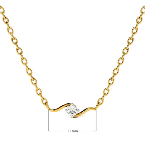Classic Wave Diamond Mangalsutra for Women Modern Wave Single-Stone Mangalsutra Necklace