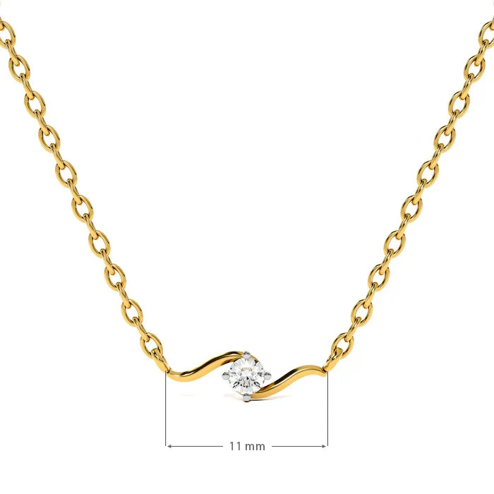 Classic Wave Diamond Mangalsutra for Women Modern Wave Single-Stone Mangalsutra Necklace