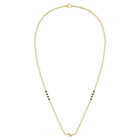 Classic Wave Diamond Mangalsutra for Women Modern Wave Single-Stone Mangalsutra Necklace