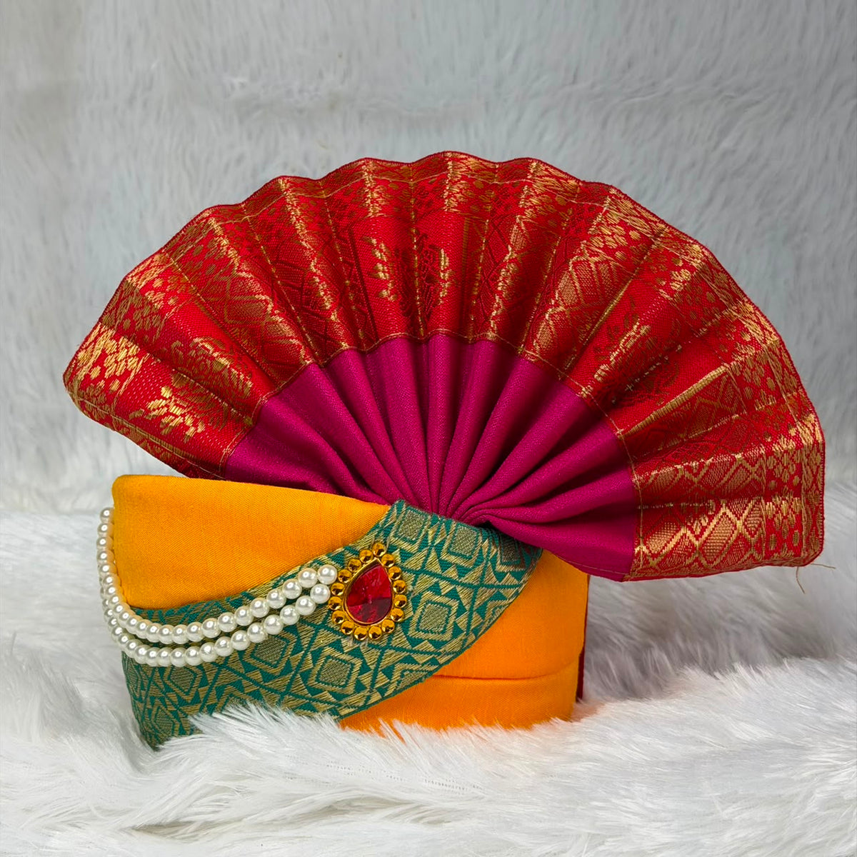 Traditional Ganpati Feta Mukut | Adjustable (Set of 4)