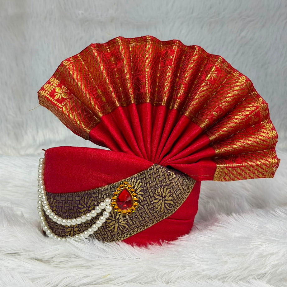 Traditional Ganpati Feta Mukut | Adjustable (Set of 4)