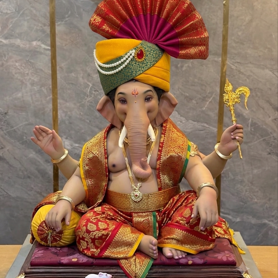 Traditional Ganpati Feta Mukut | Adjustable (Set of 4)