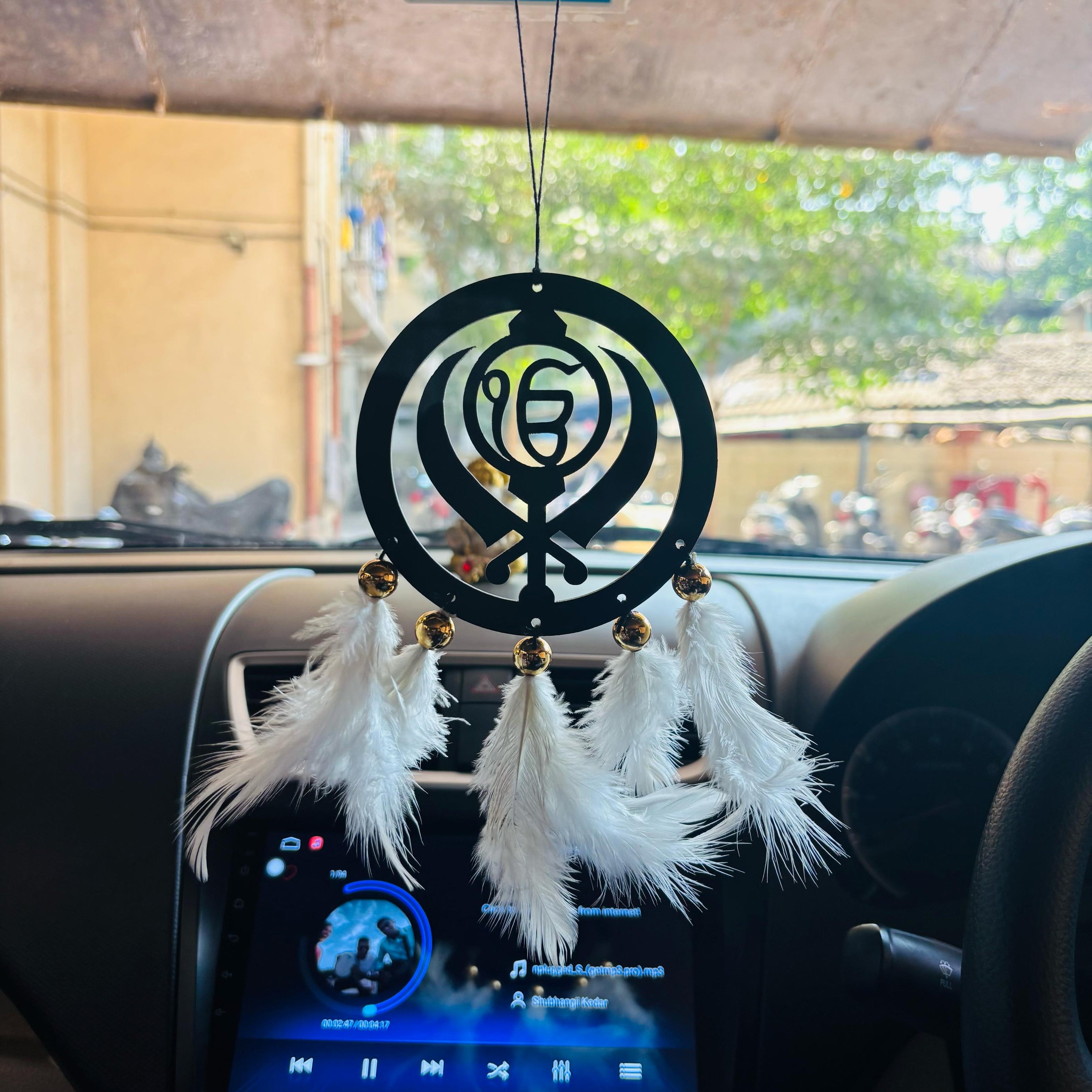 Khanda Car & wall Hanging Sikh symbol Handmade Black
