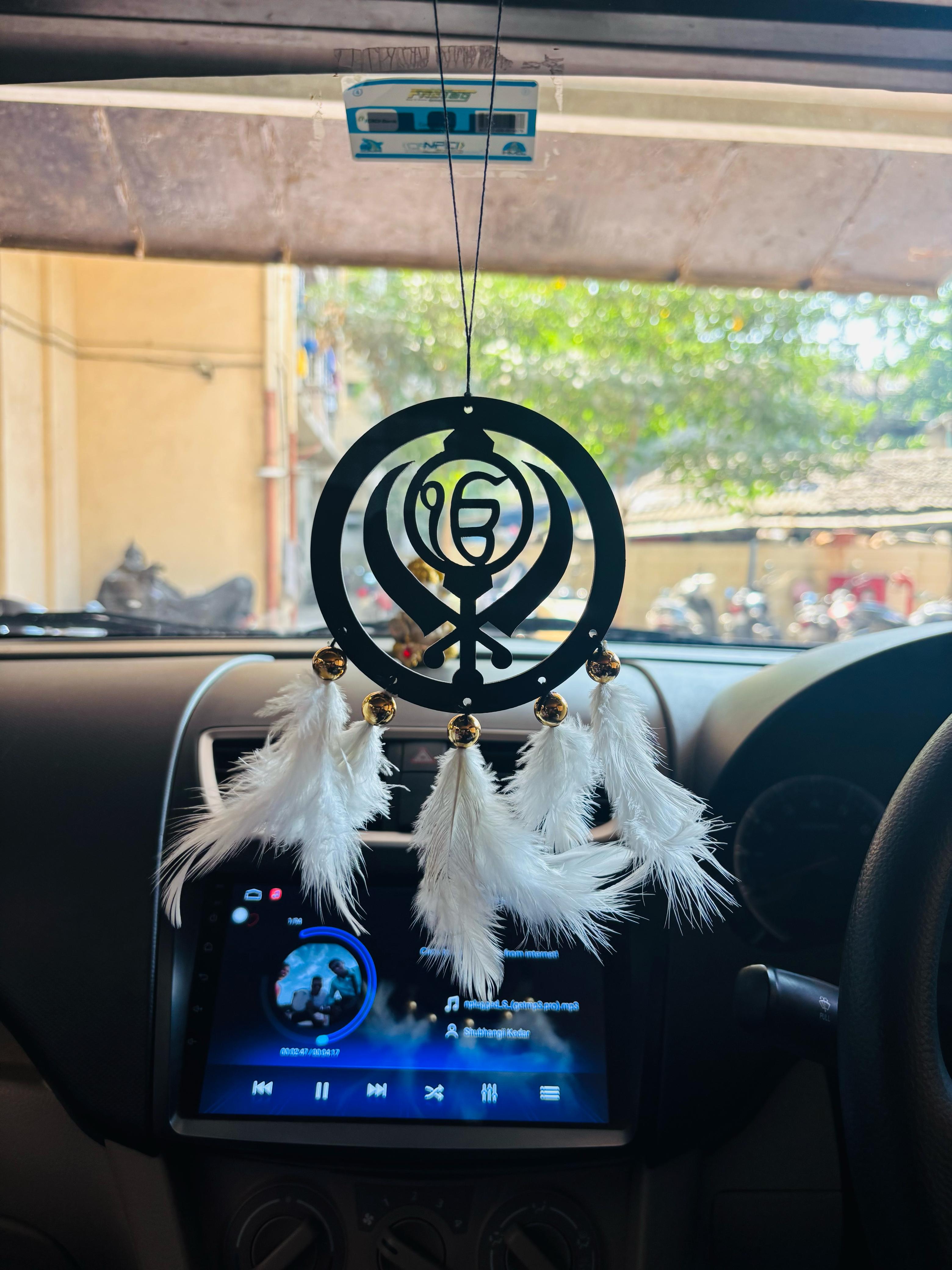 Khanda Car & wall Hanging Sikh symbol Handmade Black