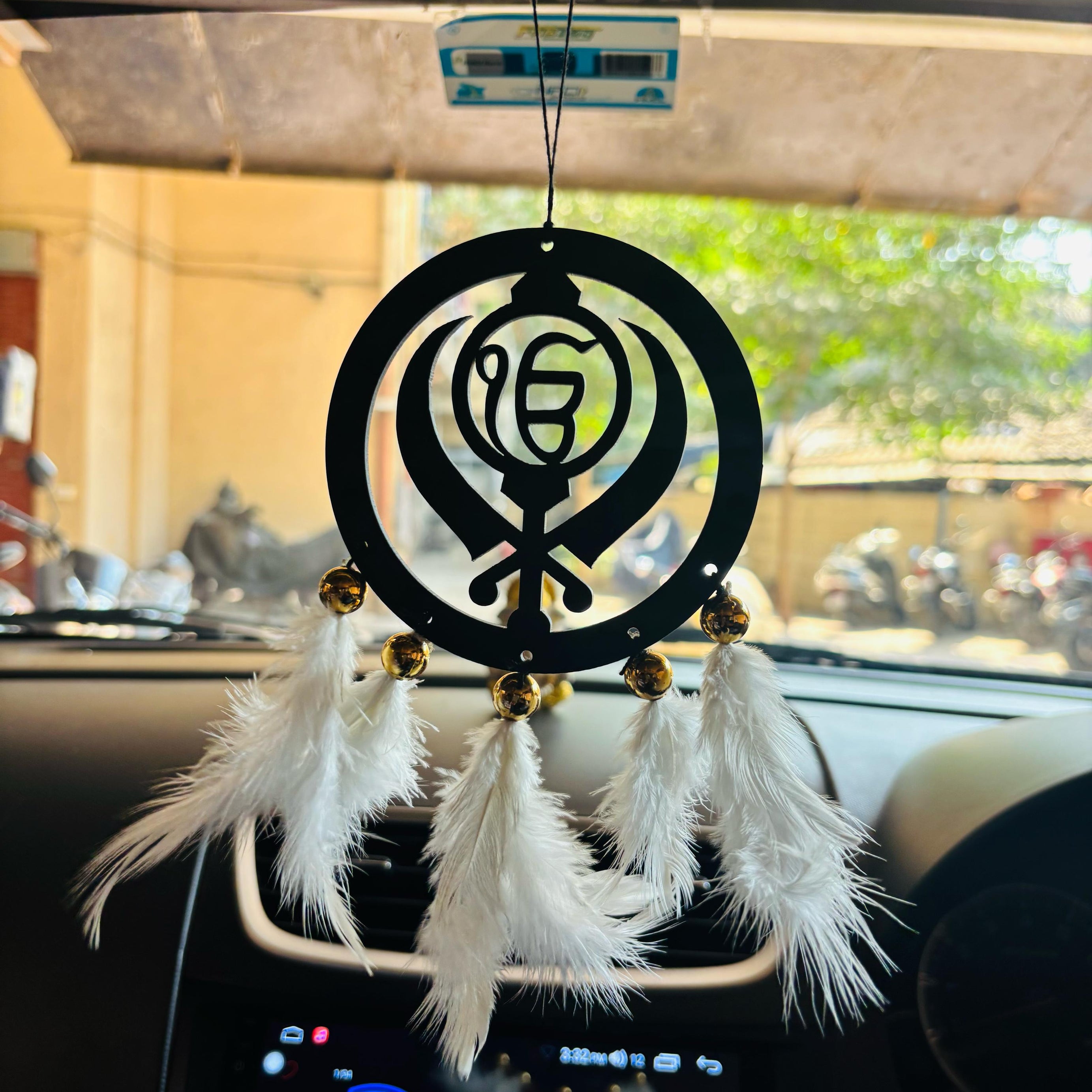 Khanda Car & wall Hanging Sikh symbol Handmade Black