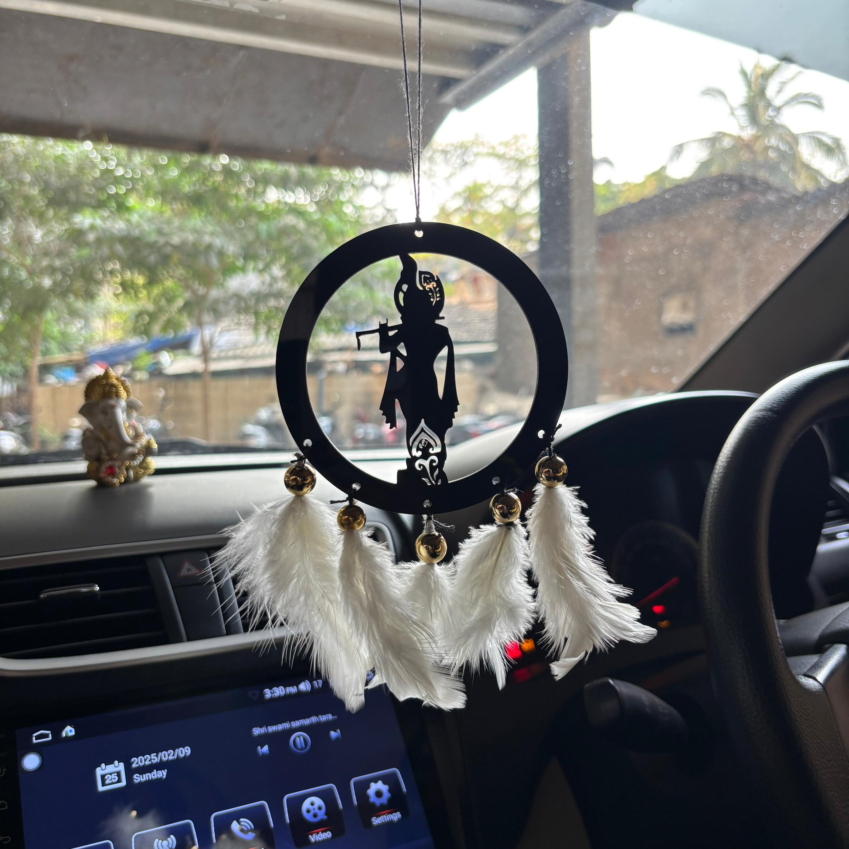 Shree Krishna Car & wall Hanging Handmade Black