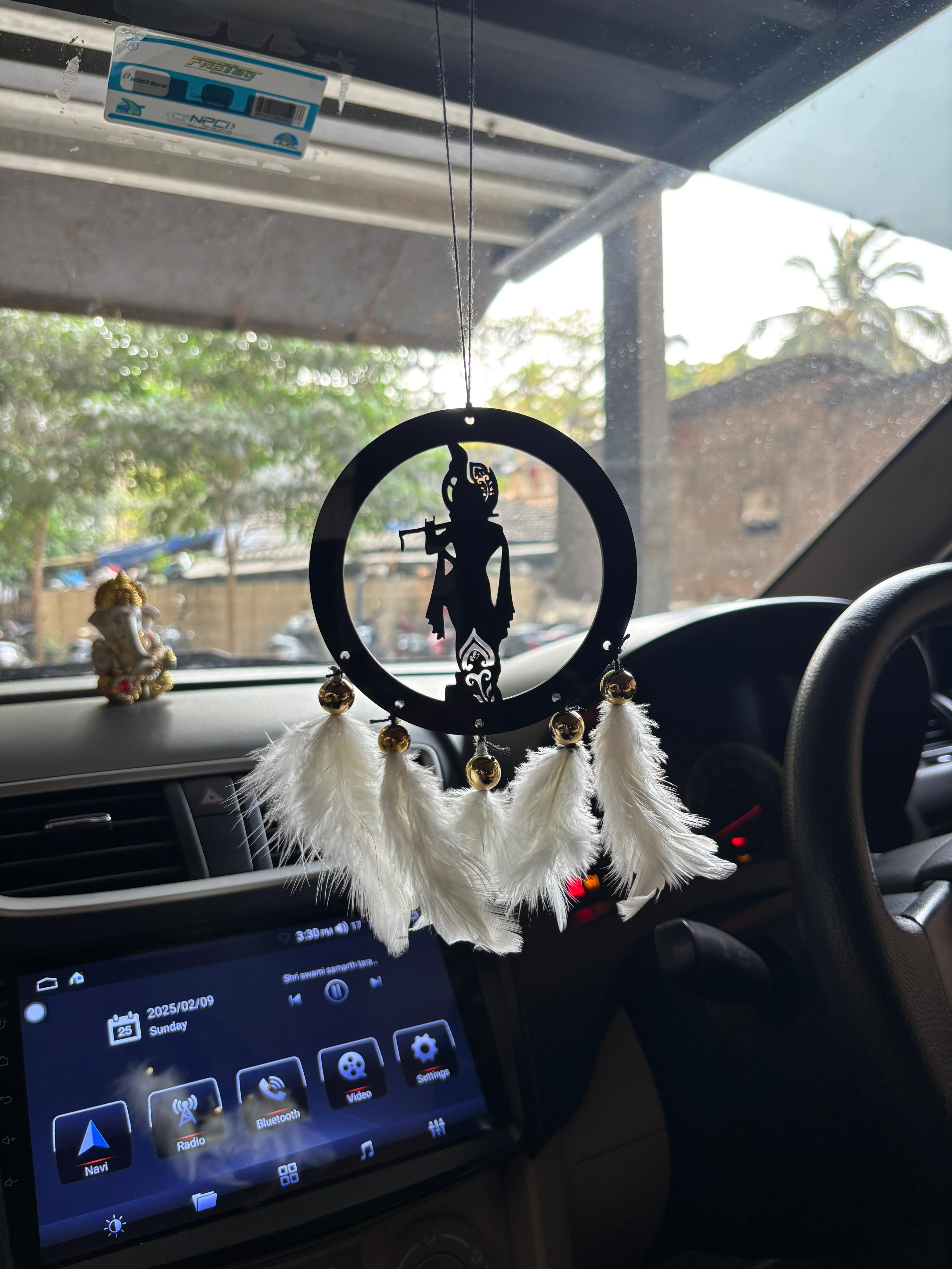 Shree Krishna Car & wall Hanging Handmade Black