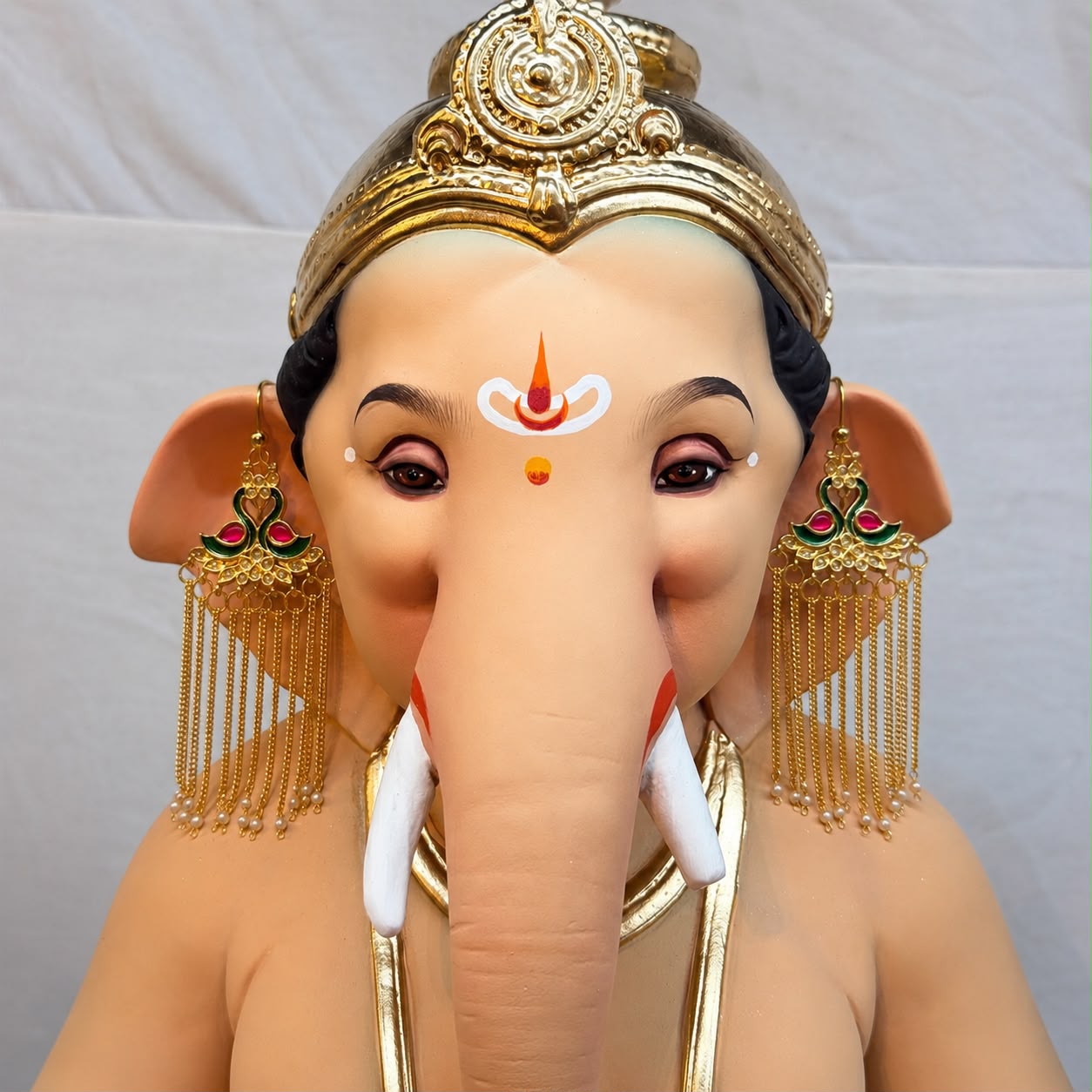 Handmade Peacock Pearl Earrings for Bappa