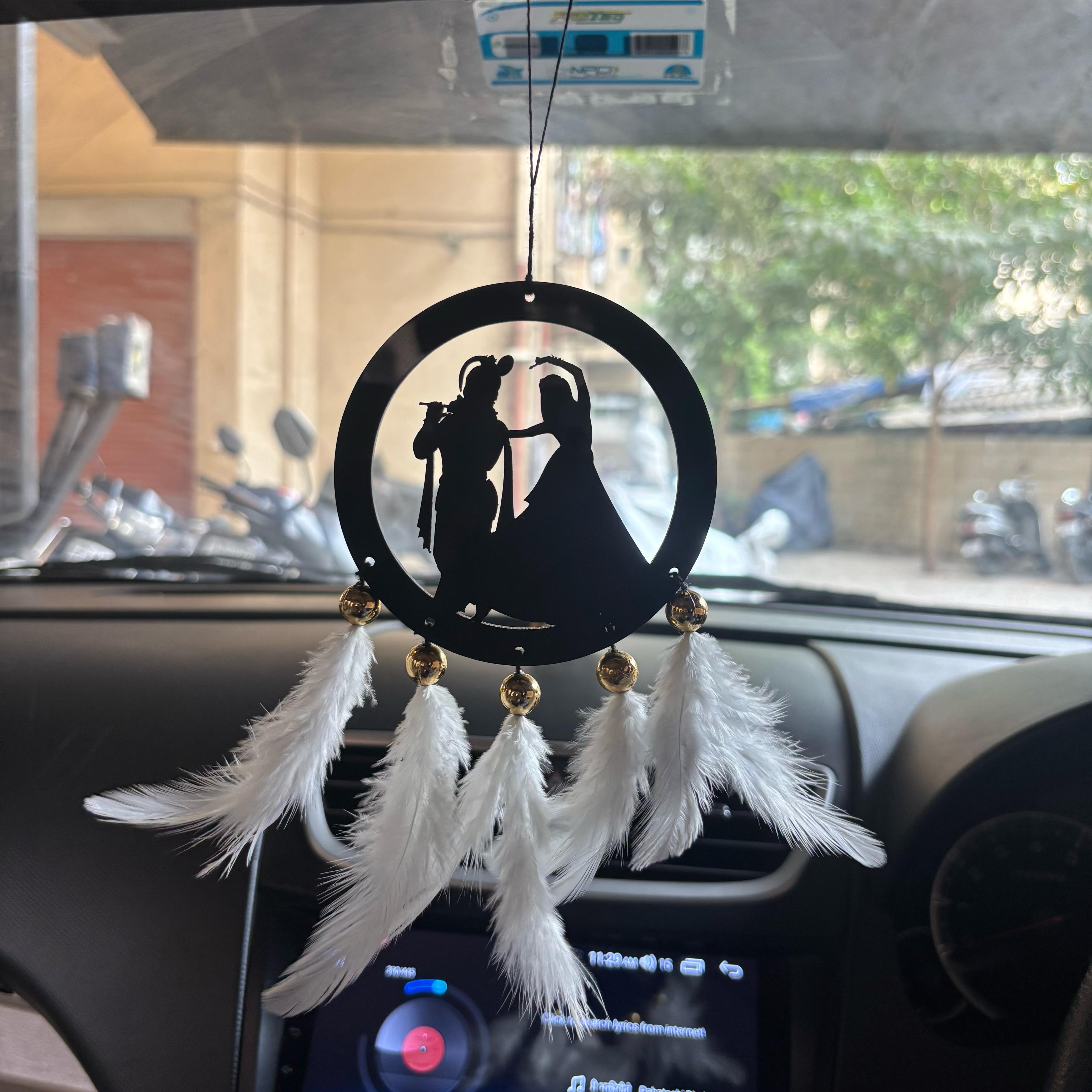 Radha Krishna Car & wall Hanging Handmade Black