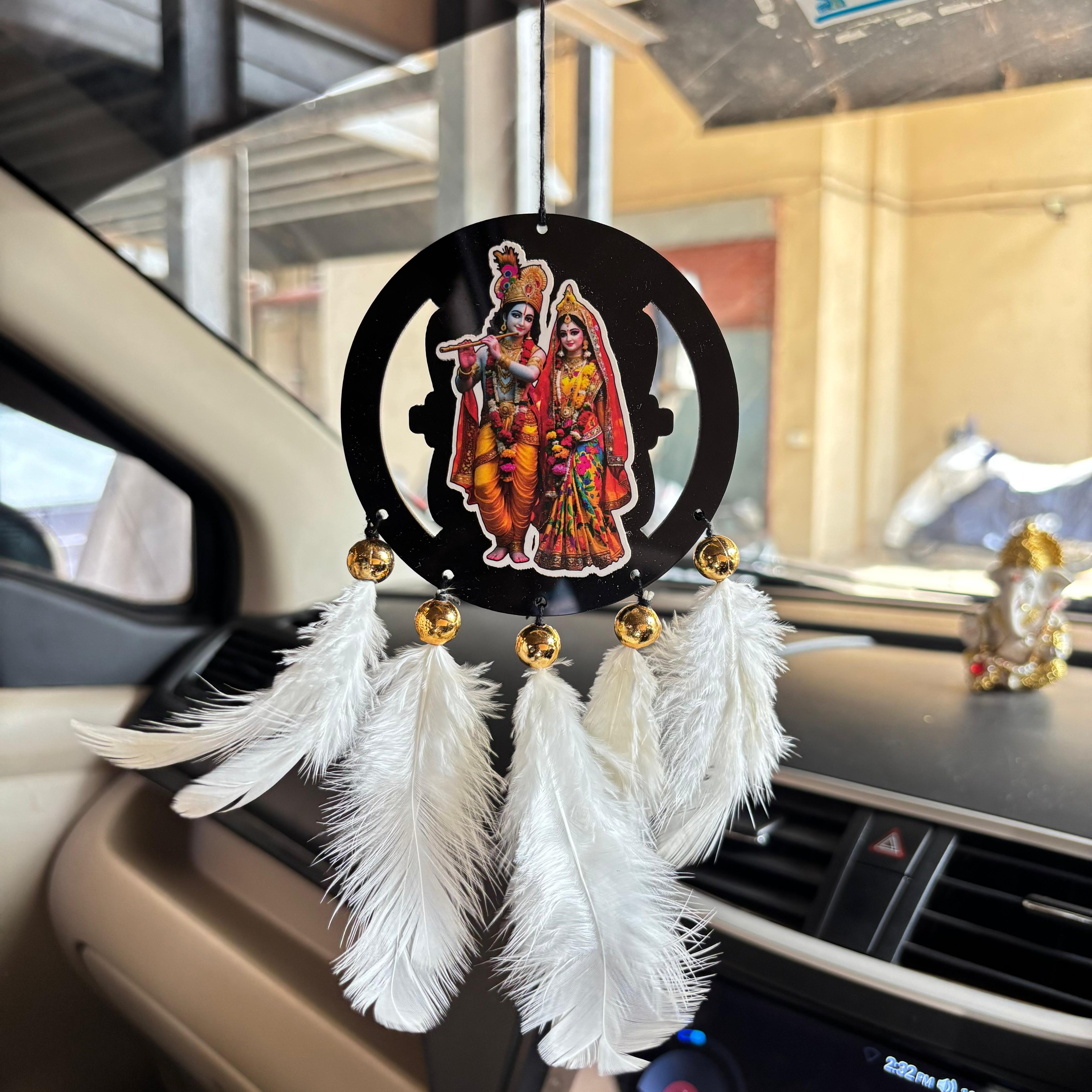 RadhaKrishn Car & wall Hanging Handmade Black Sticker