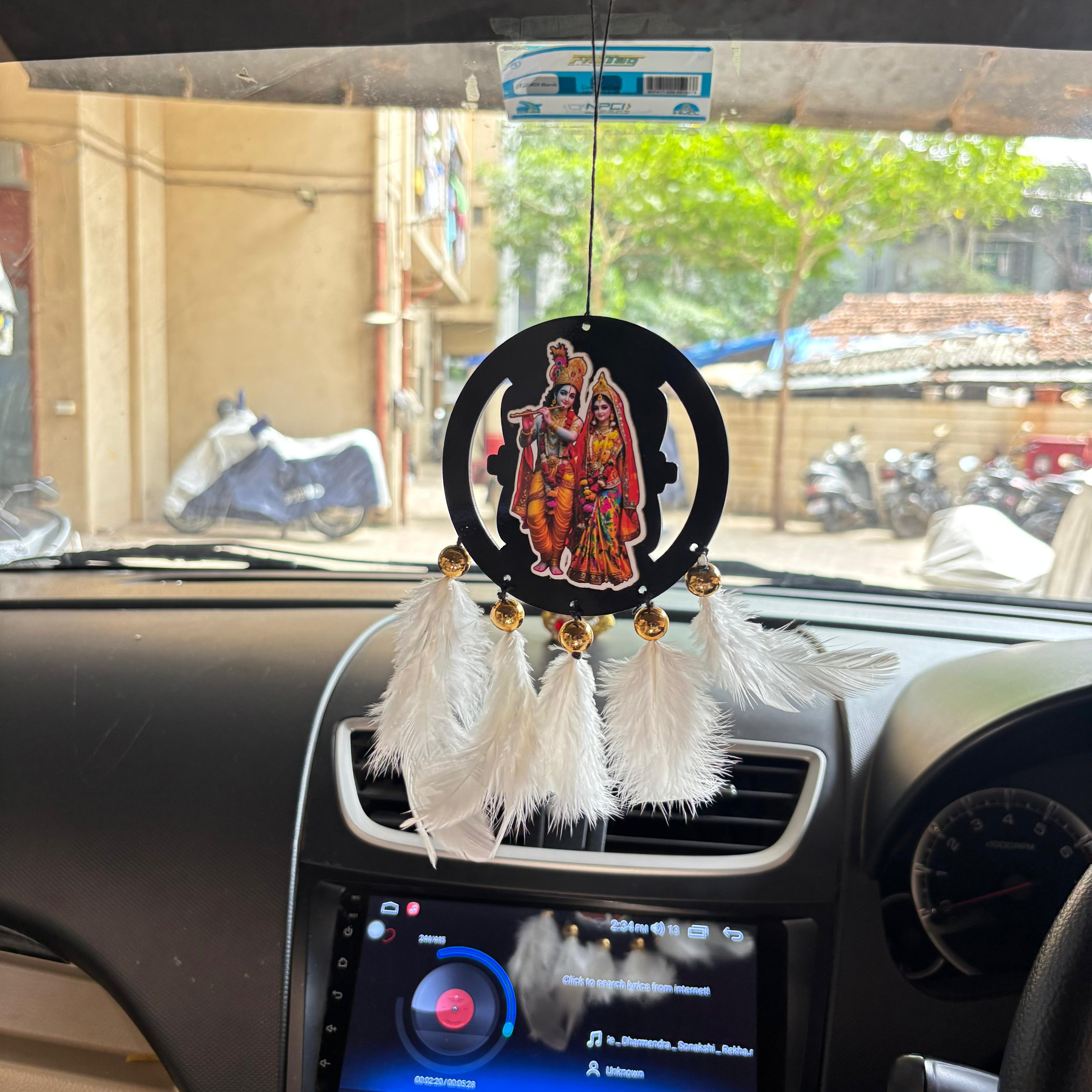 RadhaKrishn Car & wall Hanging Handmade Black Sticker