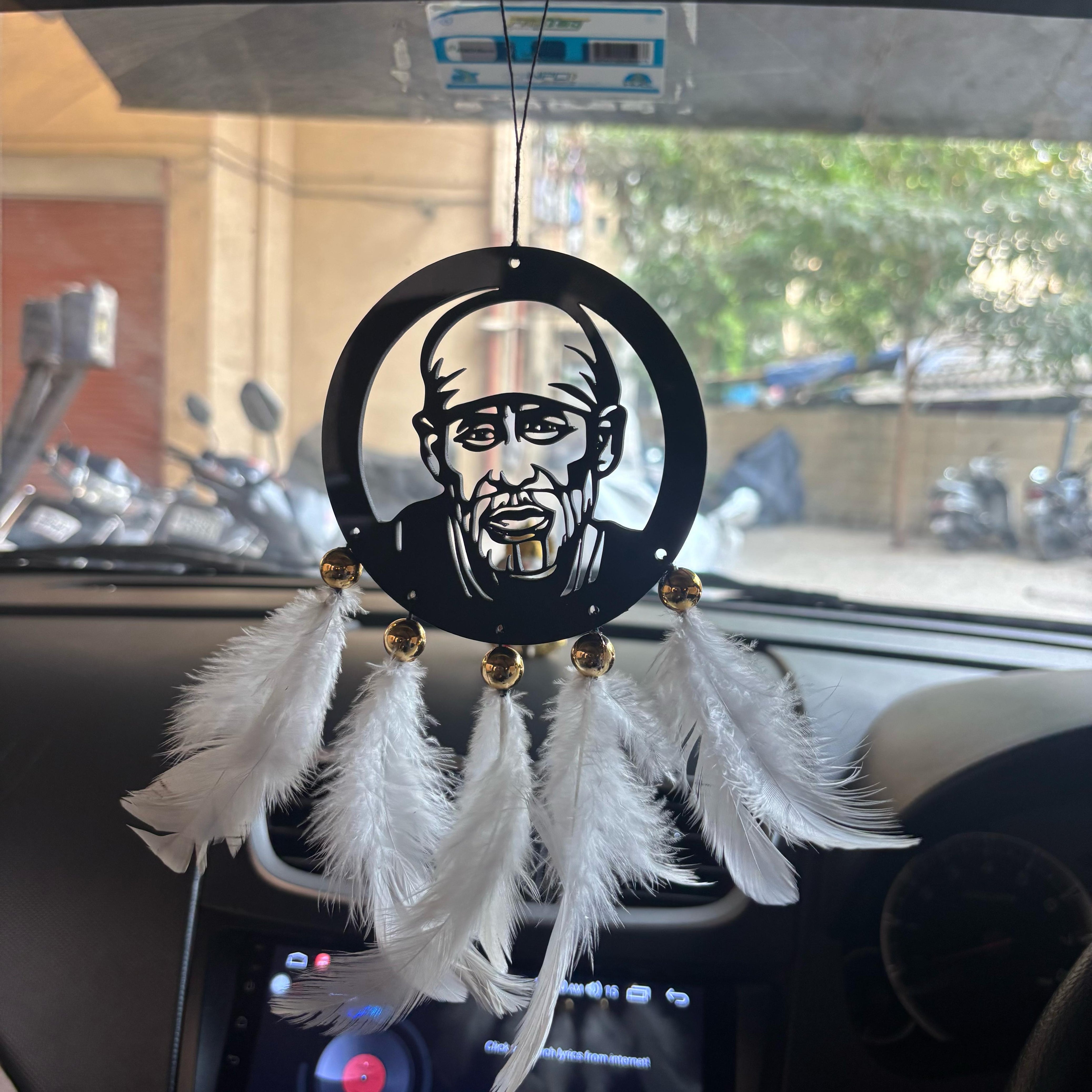 Sai Baba Car & wall Hanging Handmade Black