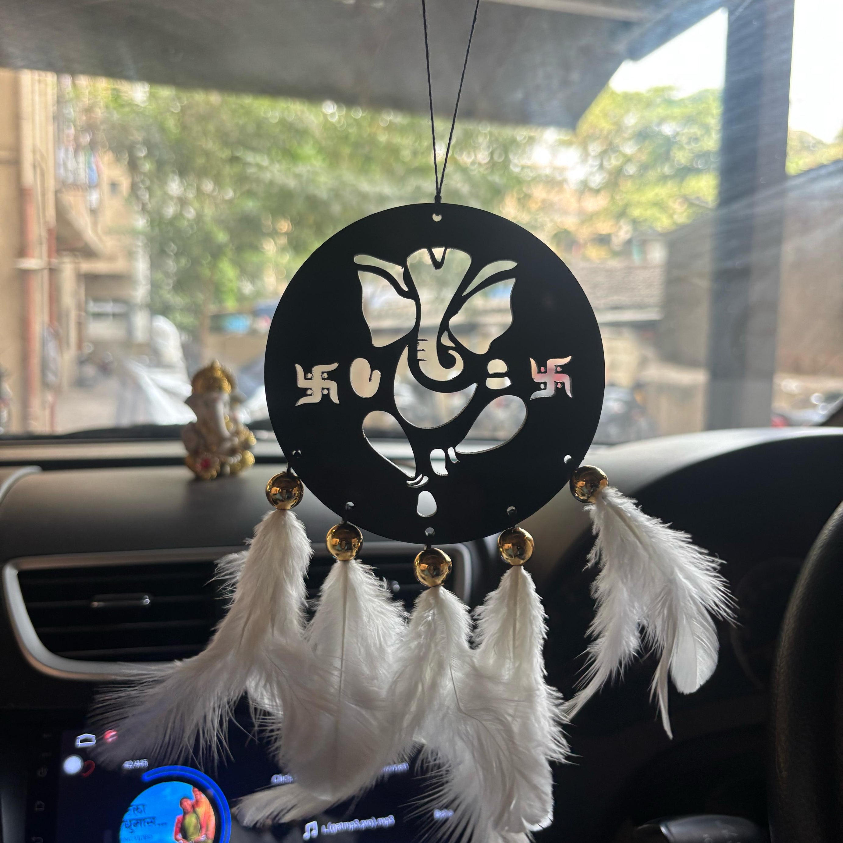 Ganpati Bappa Car & wall Hanging Handmade Black