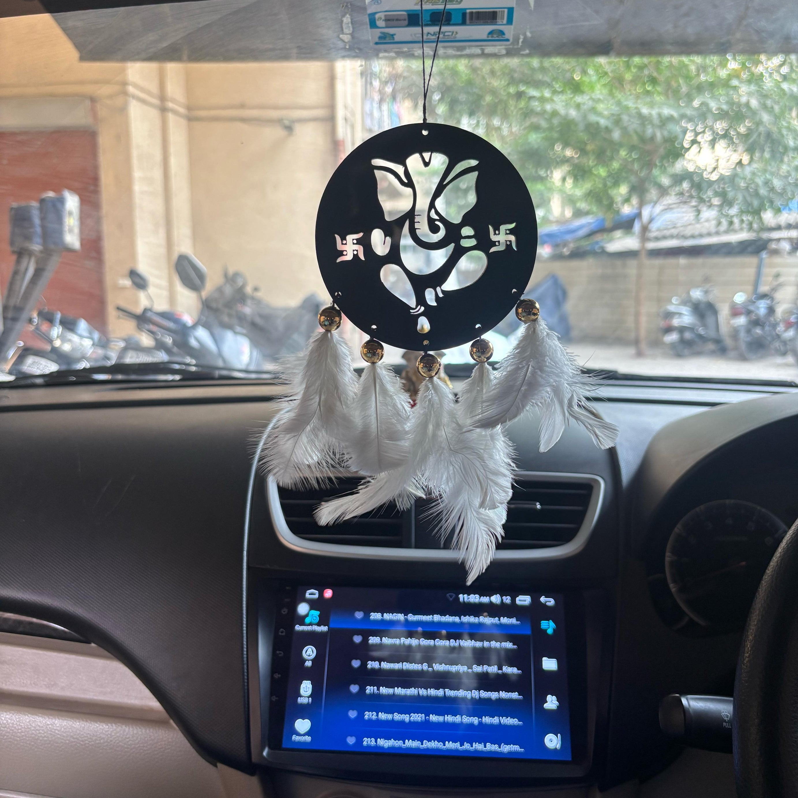 Ganpati Bappa Car & wall Hanging Handmade Black