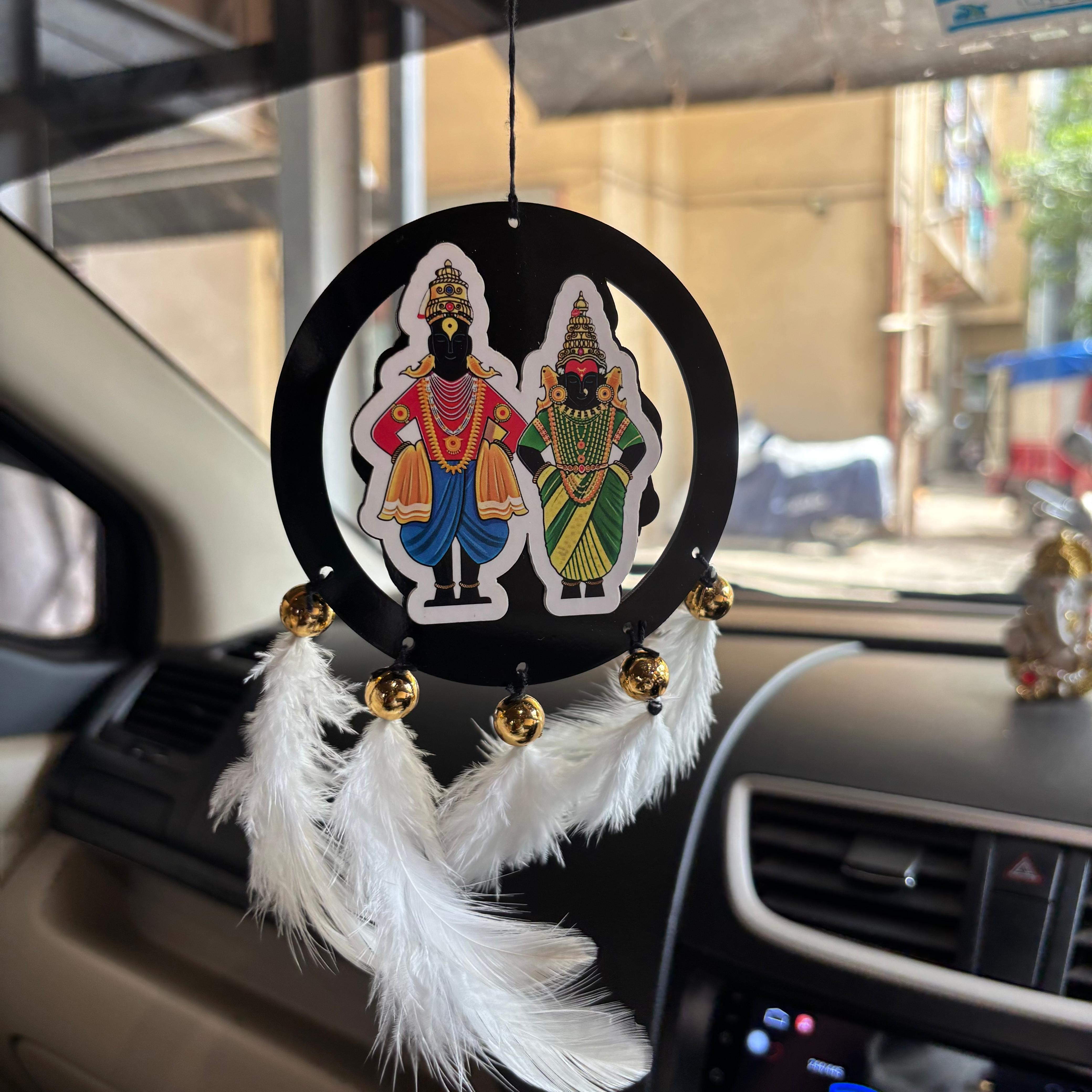 Vitthal Rakhumai Car & wall Hanging Handmade Black