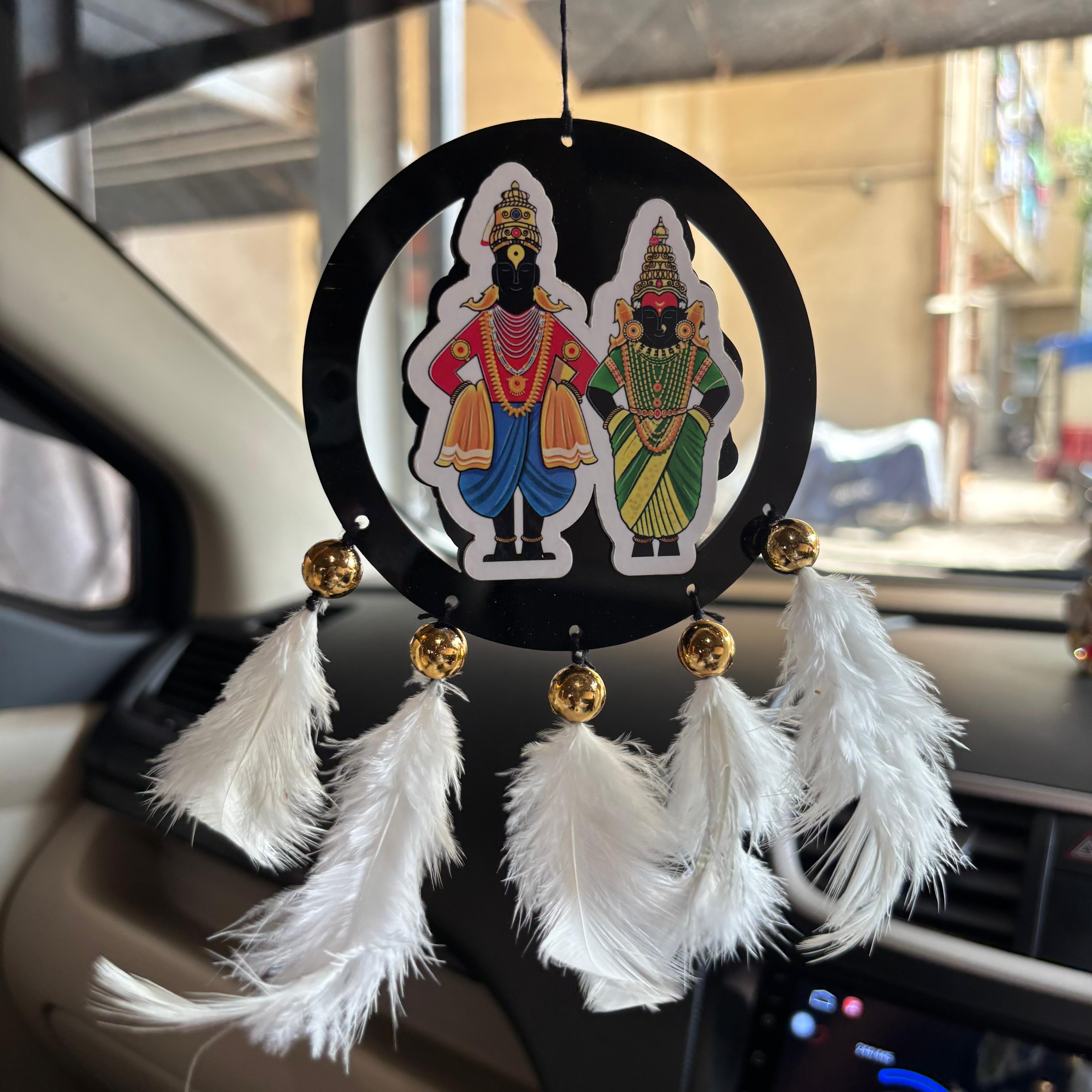 Vitthal Rakhumai Car & wall Hanging Handmade Black