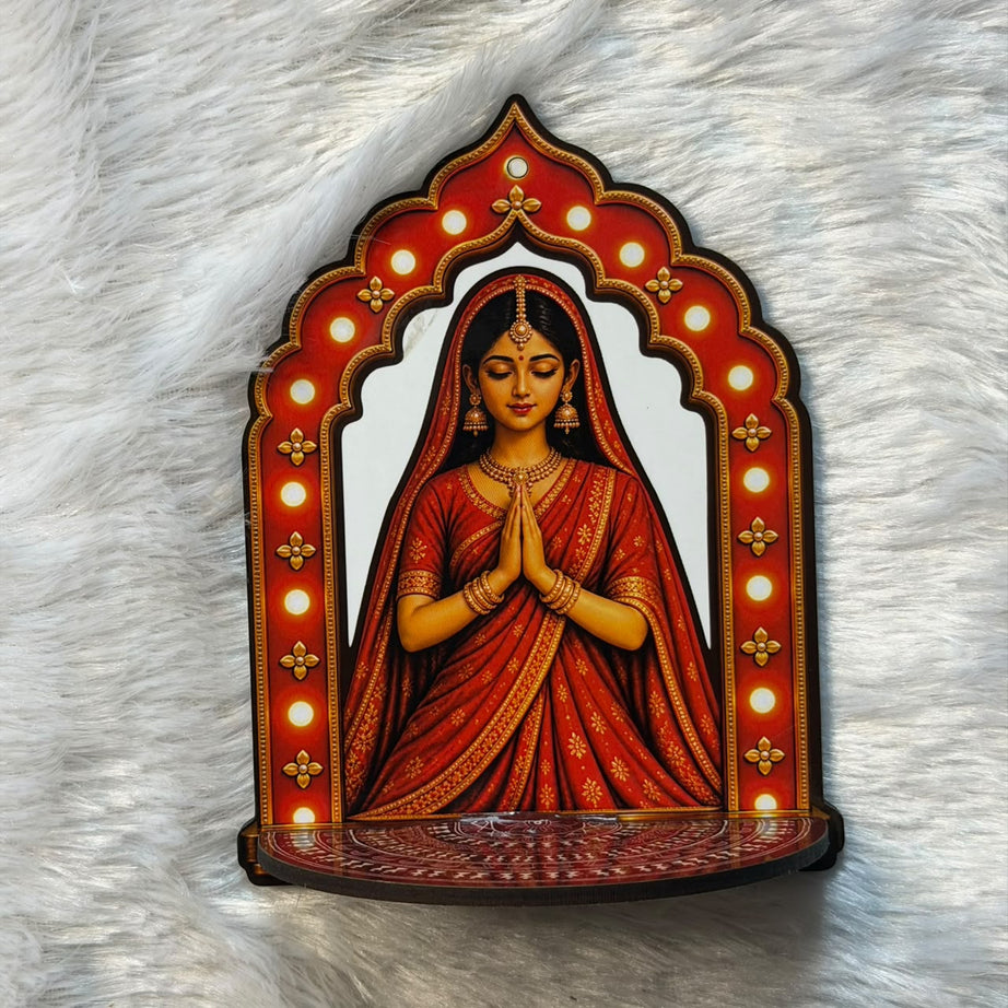 Wooden Jharokha Tealight Holder Set of 6 | Traditional Diya Holder