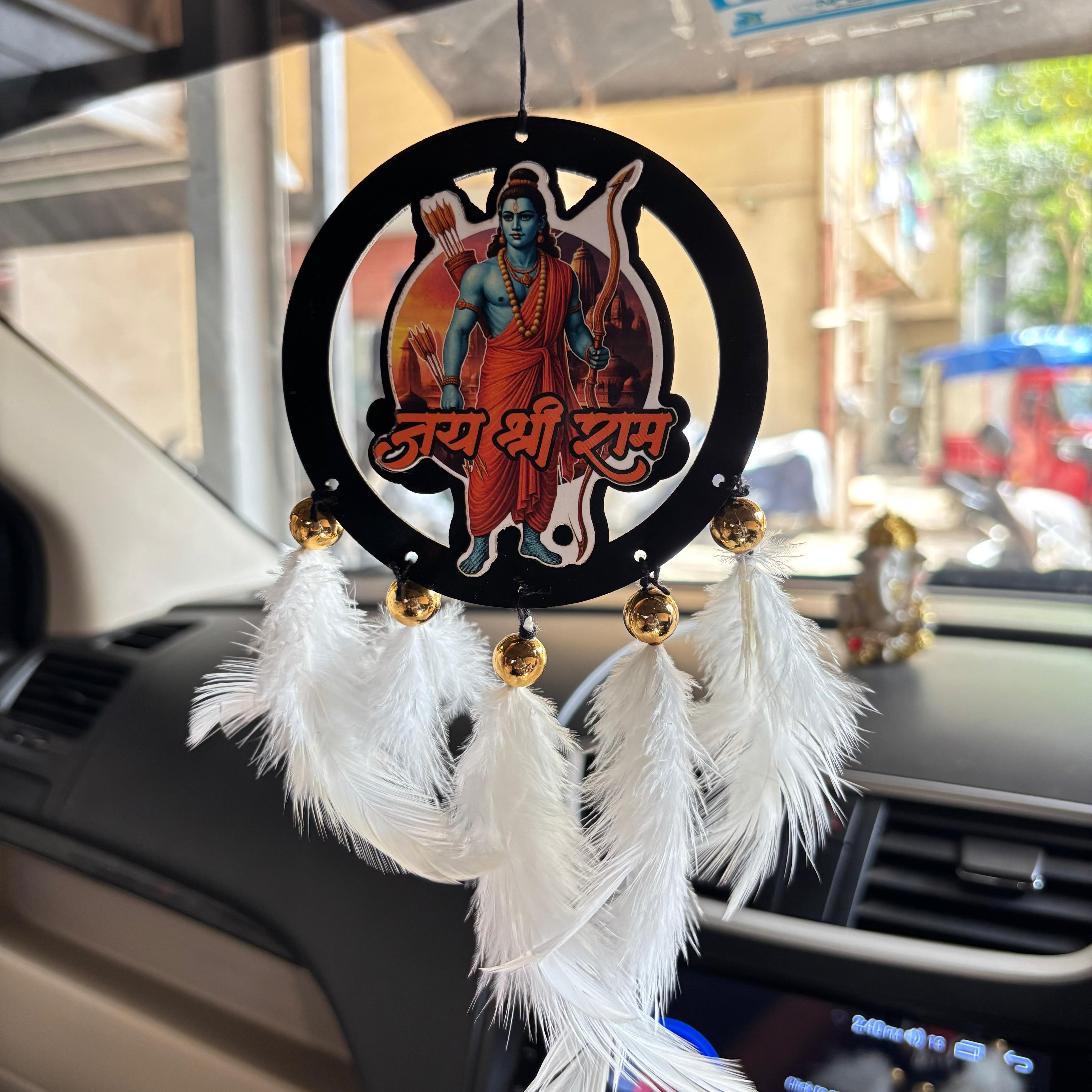 Jay Shree Ram Car & wall Hanging Handmade Black