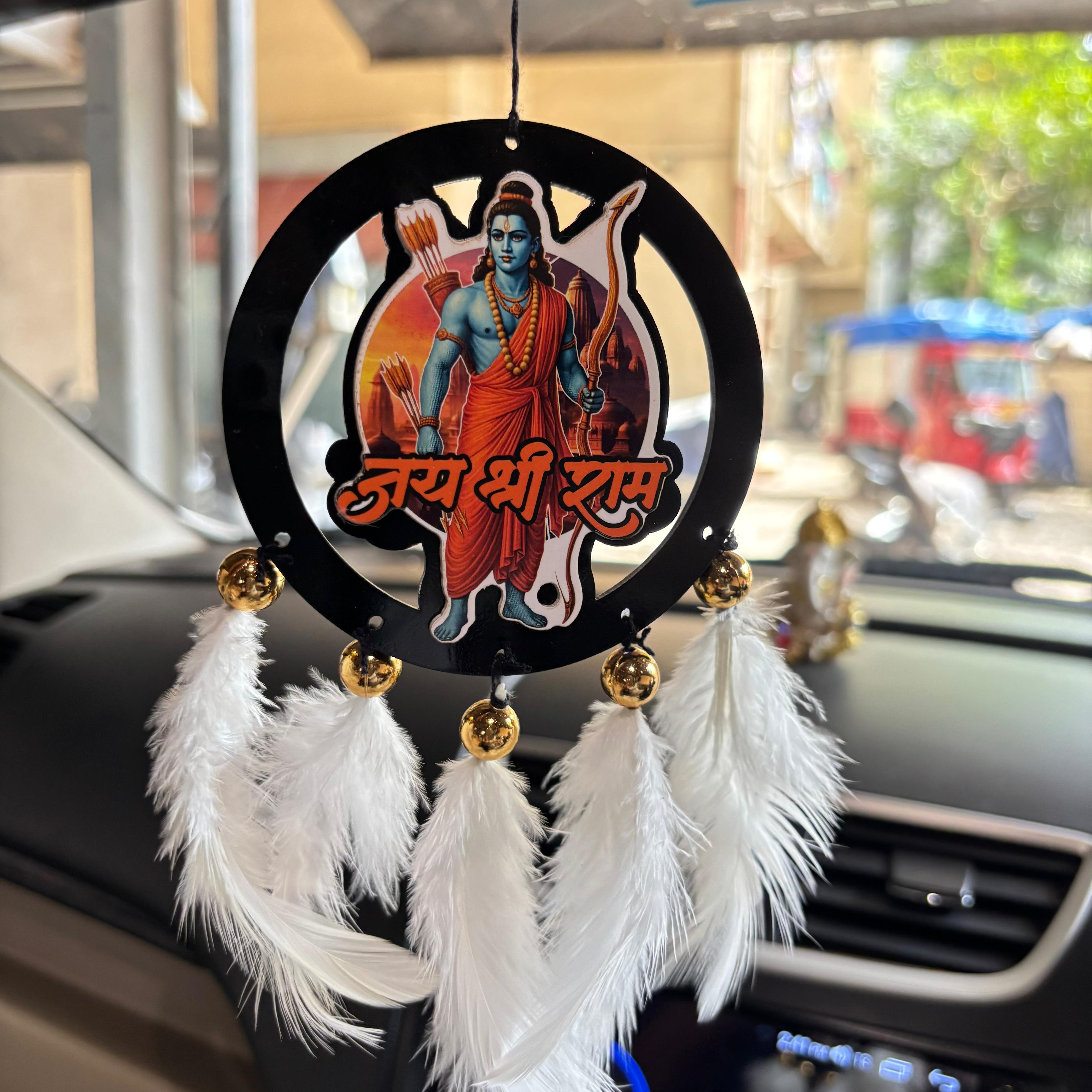 Jay Shree Ram Car & wall Hanging Handmade Black