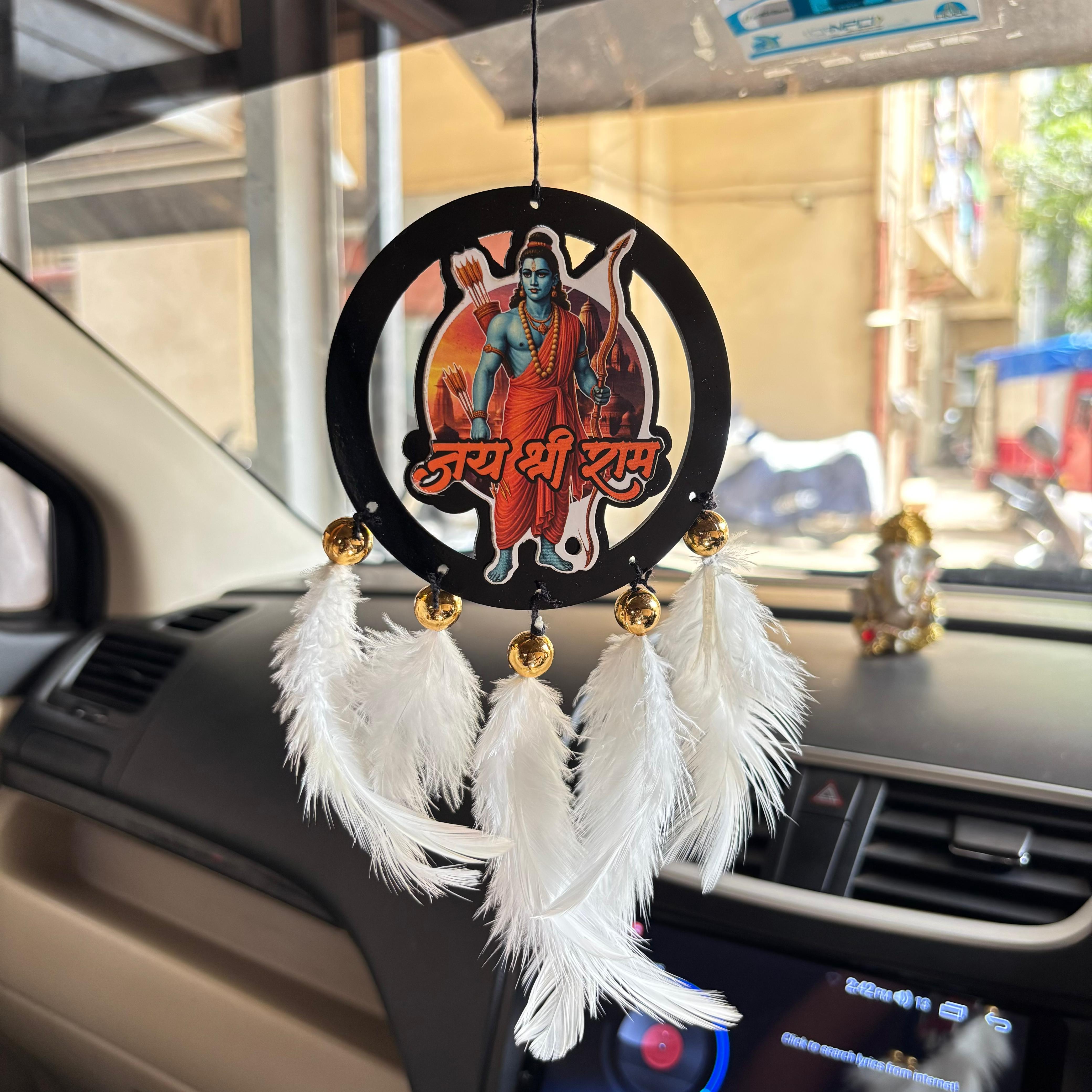 Jay Shree Ram Car & wall Hanging Handmade Black