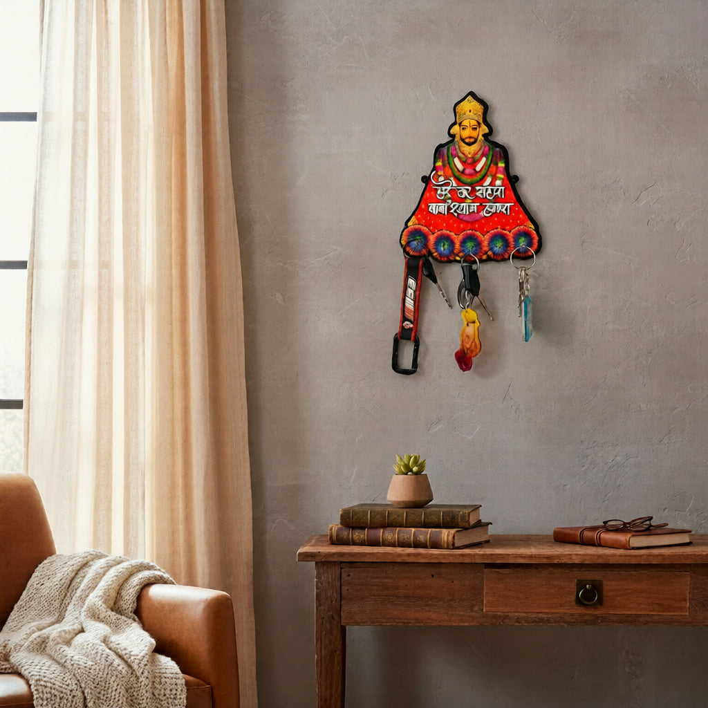Khatu Shyam Ji Key Holder for Home Entrance | Decorative Wall Hanging Key Stand