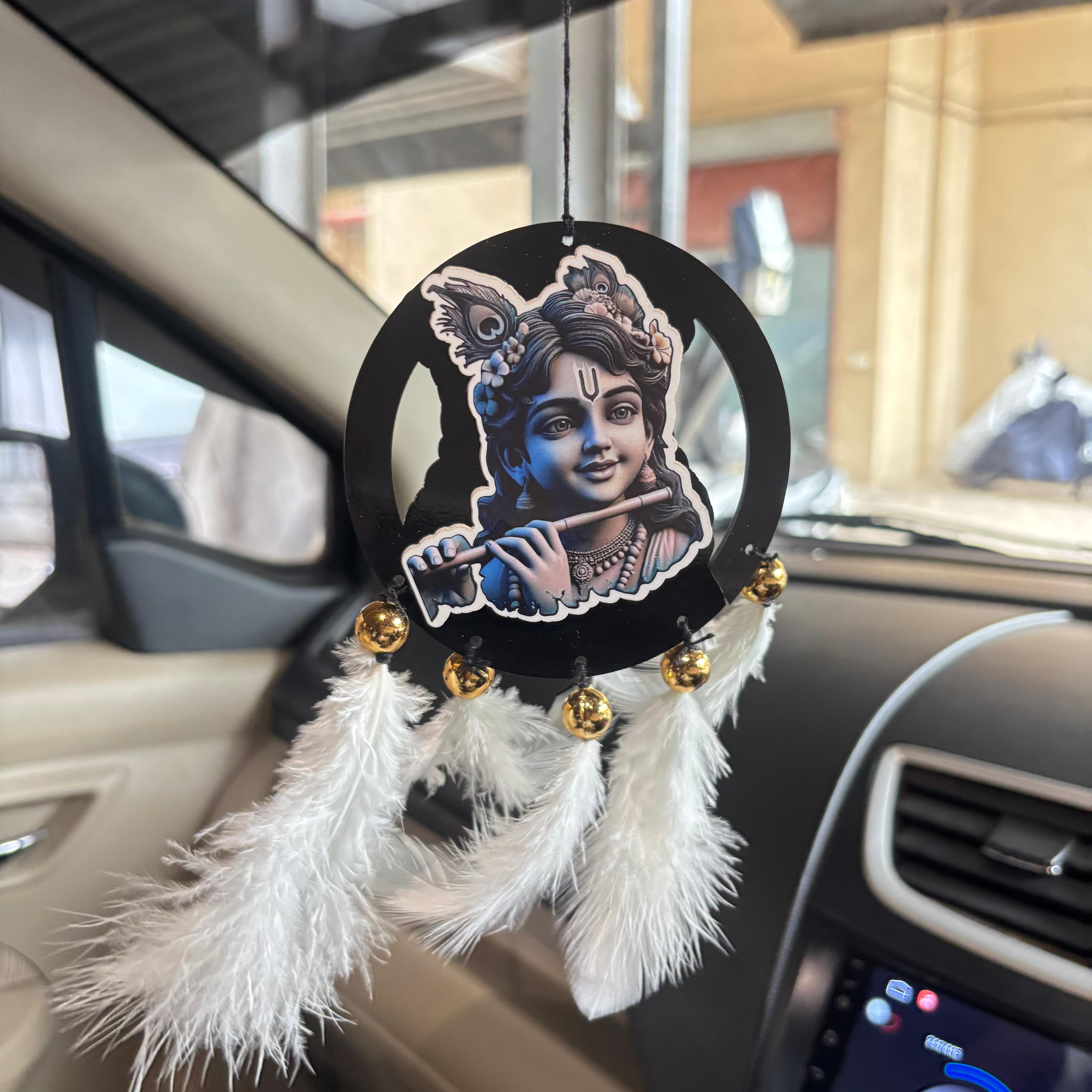 Lord Krishna Car & wall Hanging Handmade Black
