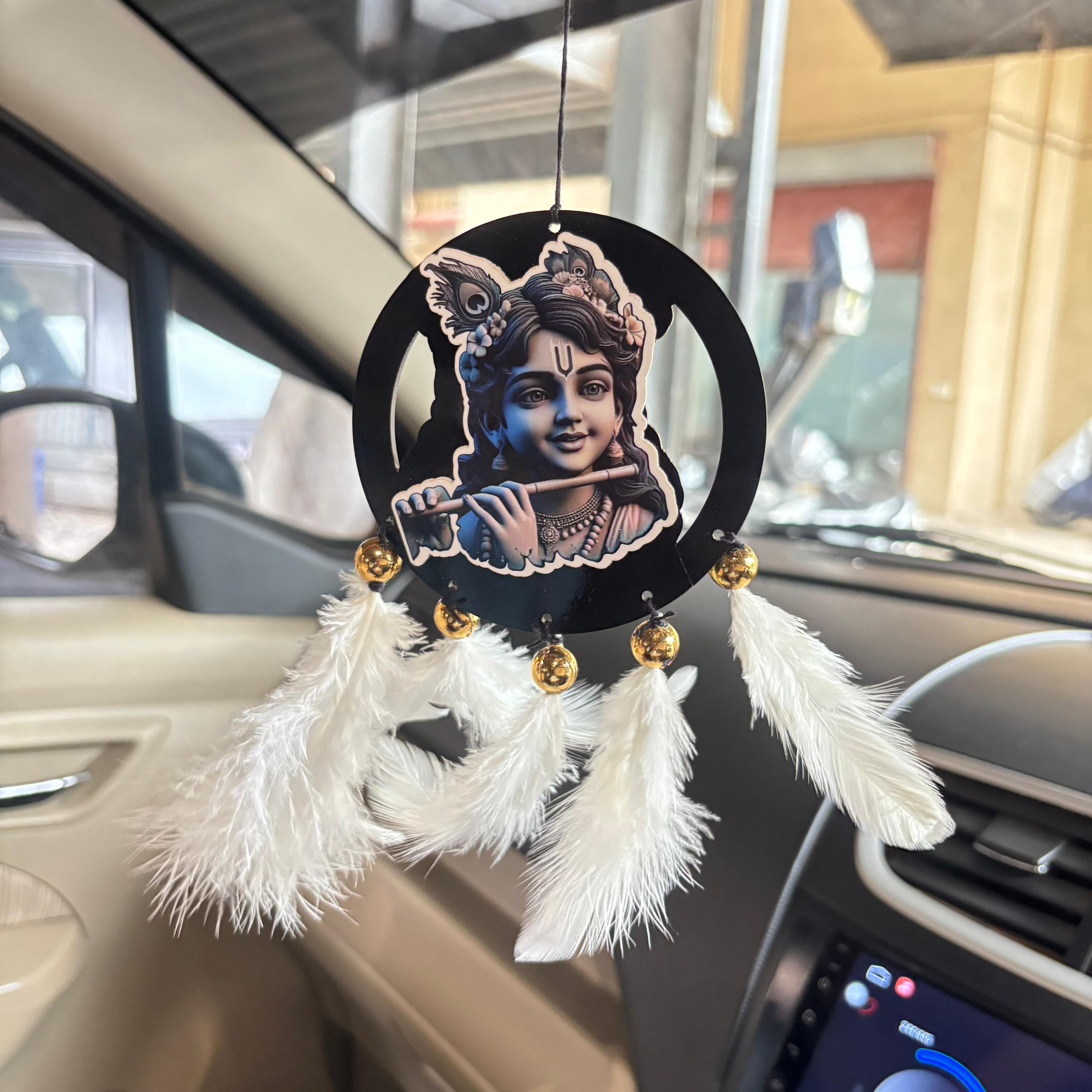 Lord Krishna Car & wall Hanging Handmade Black