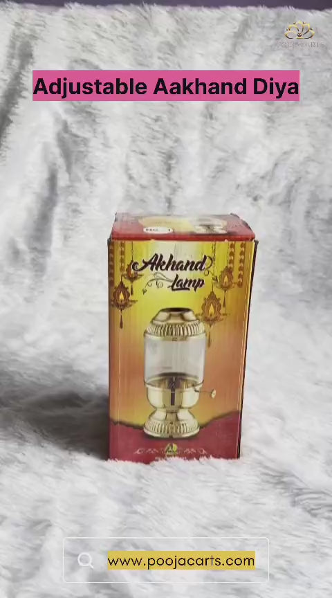 Brass Akhand Diya with Glass Cover – Traditional Oil Lamp for Puja Room, Temple & Spiritual Decor | Long Burning Jyot Diya for Home Mandir