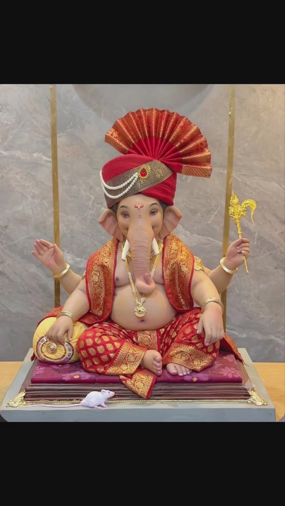 Traditional Ganpati Feta Mukut | Adjustable (Set of 4)