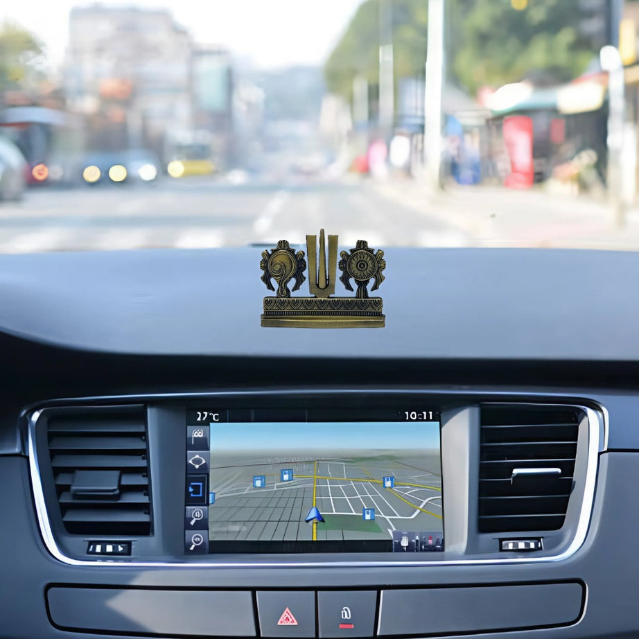 Shanku Chakra Tilak Car Dashboard