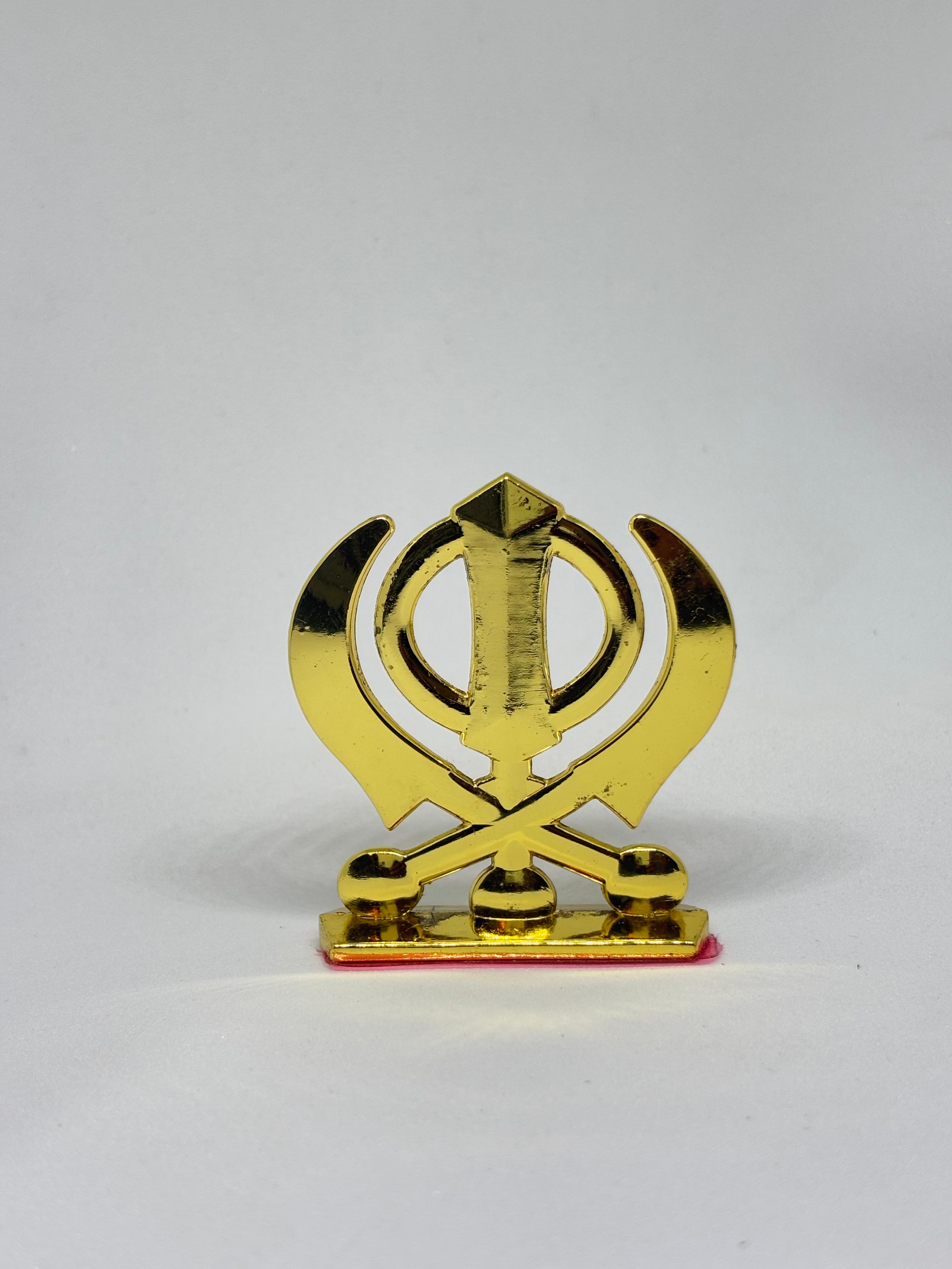 Golden Sikh Khanda for Car Dashboard