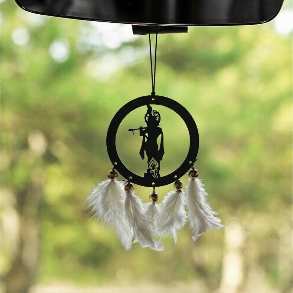 Shree Krishna Car & wall Hanging Handmade Black