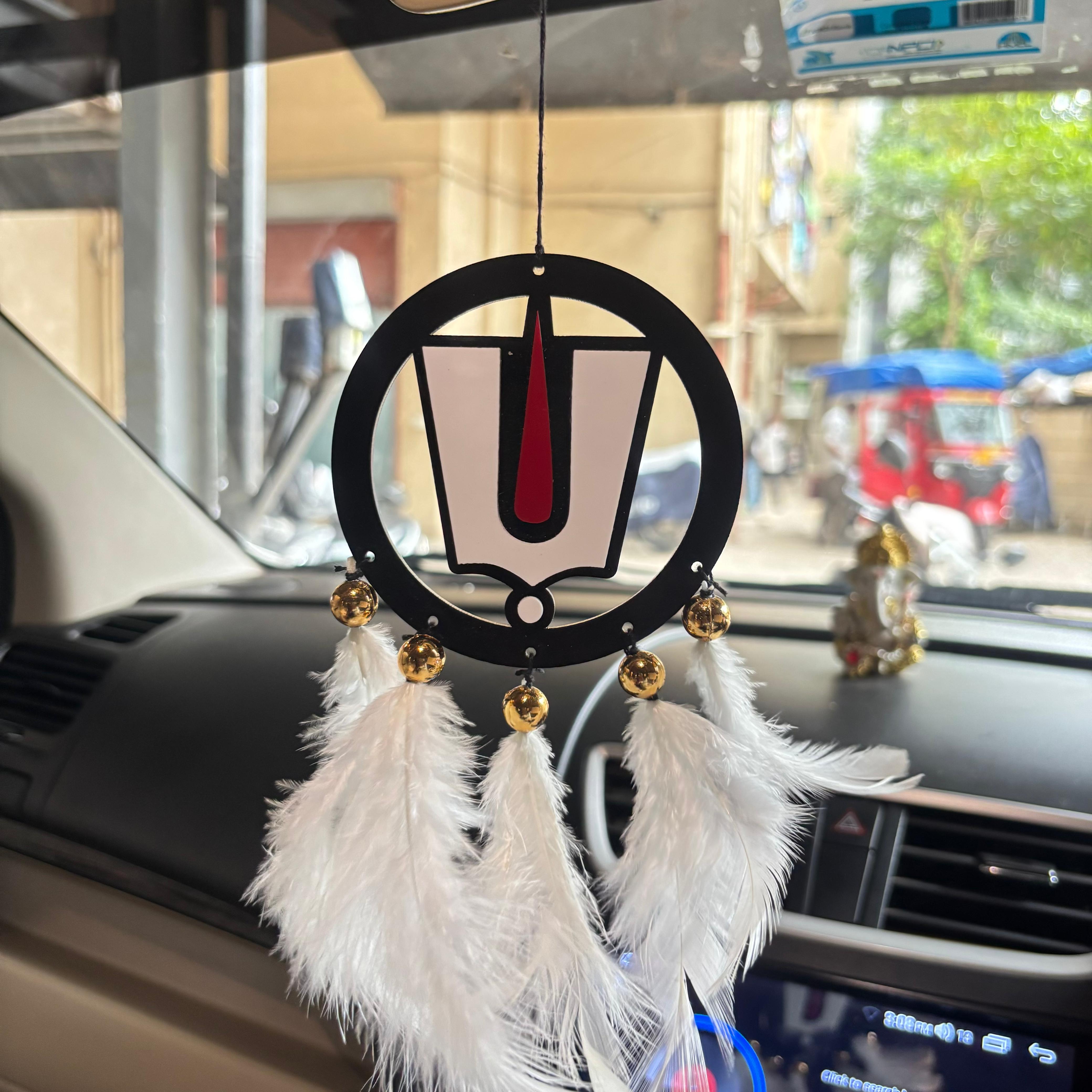 Tirupati Balaji Venkteshwara Tilak Car & wall Hanging Handmade Black